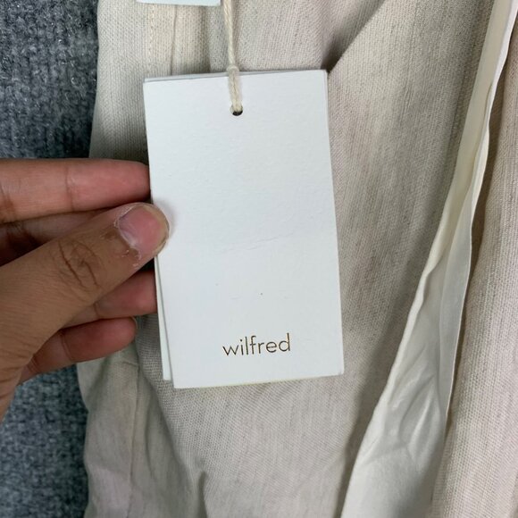 NWT Aritzia Wilfred ALLANWT PANT Ankle Cuff Drawstring Pant Size 12 Linen Blend - Picture 10 of 13